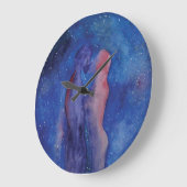 Valentijn Kiss-paar art Round (Large) Wall Clock Grote Klok (Hoek)