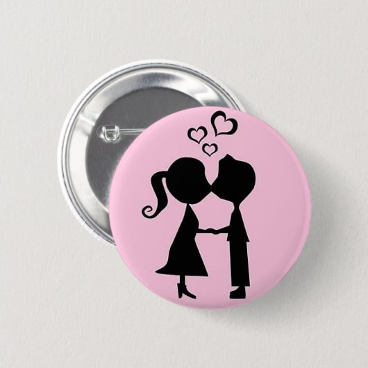 VALENTIJN KISS RONDE BUTTON 5,7 CM (Voorkant /achterkant)
