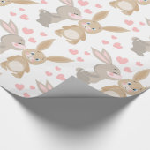 Valentijn Kissing Bunnies Cadeaupapier (Hoek)