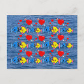 Valentijn Kissing Vis in Love Pattern Briefkaart (Voorkant)