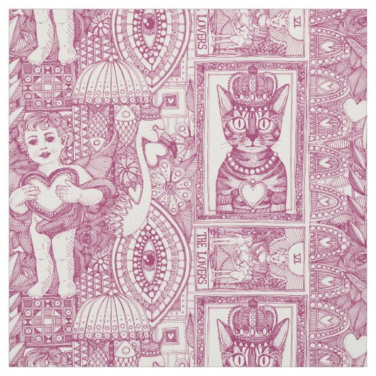valentijn kitsch cherry roze stof (Swatch)