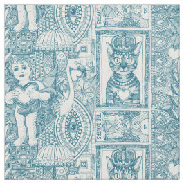  valentijn kitsch pauw blauw stof