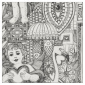 valentijn kitsch zwarte halve parel stof (Close Up)