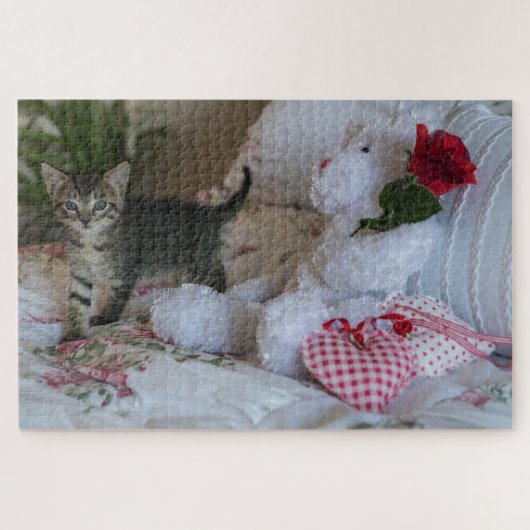 valentijn kitten puzzel legpuzzel (Horizontaal)