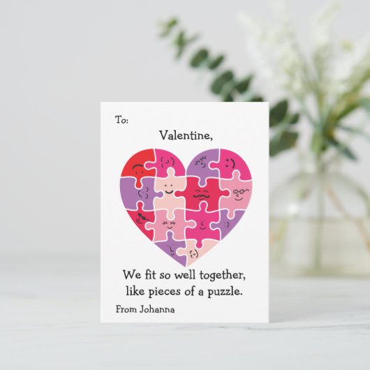 Valentijn klaslokaal Kaarten Autisme Hart Feestdagenkaart (Staand voorkant)