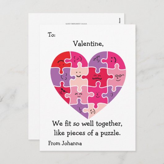 Valentijn klaslokaal Kaarten Autisme Hart Feestdagenkaart (Voorkant / Achterkant)