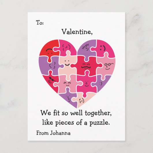 Valentijn klaslokaal Kaarten Autisme Hart Feestdagenkaart (Voorkant)