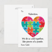 Valentijn Klaslokaal Kaarten Kinder Autisme Hart Feestdagenkaart (Voorkant / Achterkant)