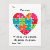 Valentijn Klaslokaal Kaarten Kinder Autisme Hart Feestdagenkaart (Voorkant)