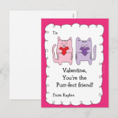 Valentijn Klaslokaal Kaarten voor Kids Cats Kitten Feestdagenkaart (Voorkant / Achterkant)