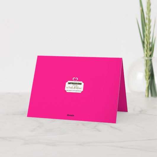 Valentijn kleindochter Gifts Fuchsia Zebra Print Feestdagen Kaart (Achterkant)