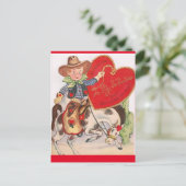  Valentijn Kleine Cowboy op Bucking Bronco Briefkaart (Staand voorkant)