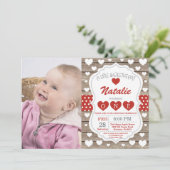 Valentijn kleine liefje eerste eerste verjaardag kaart (Staand voorkant)