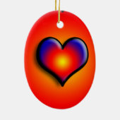 VALENTIJN / kleurrijk hart Keramisch Ornament (Achterkant)