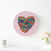Valentijn Kleurrijke Hart Kunst Wandklok (Huis)
