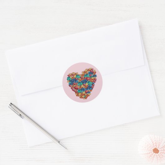 Valentijn Kleurrijke Heart Art Sticker (Envelop)