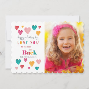 Valentijn Kleurrijke Heldere Harten Fotokaart Feestdagenkaart