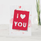 Valentijn Knipkaart op hout Kaart (Voorkant)