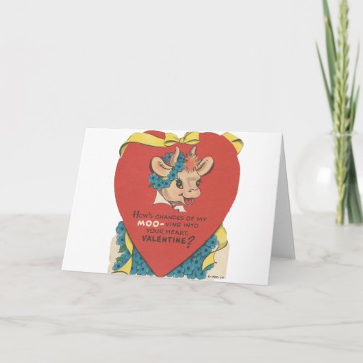 Valentijn "Koe Moo" Feestdagen Kaart (Voorkant)