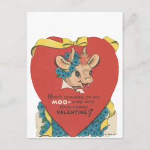 Valentijn "Koe Moo" Feestdagenkaart