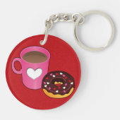 Valentijn Koffie en Donut Sleutelhanger (Achterkant)