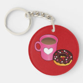 Valentijn Koffie en Donut Sleutelhanger (Voorkant)