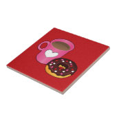 Valentijn Koffie en Donut Tegeltje (Zijkant)