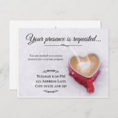 Valentijn Koffie Sneeuwige Thaise Aanbestedingskaa Aankondigingskaart (Voorkant / Achterkant)