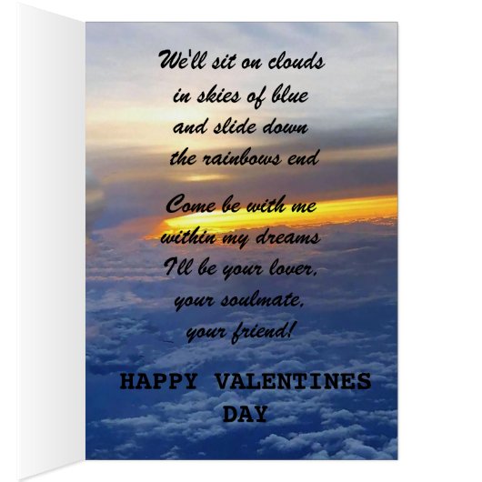 VALENTIJN KOM BEZOEK MIJN DROMEN kaart (Binnen (Rechts))