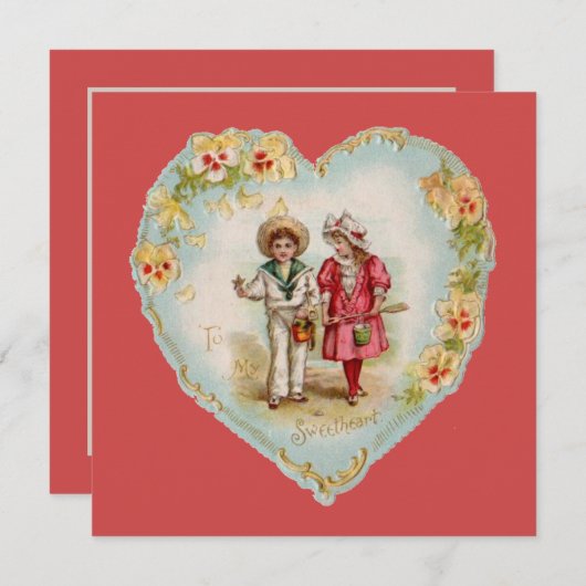  Valentijn koppel liefde Feestdagenkaart (Voorkant / Achterkant)