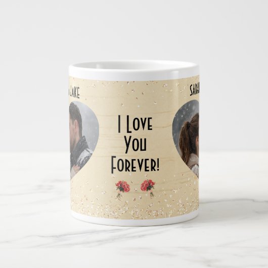 Valentijn koppels hart grote koffiekop (Voorkant)