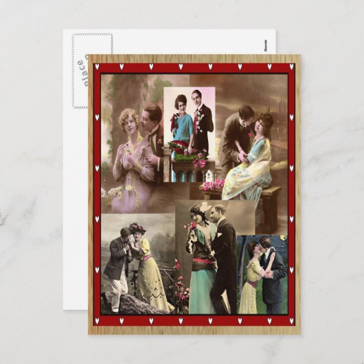  Valentijn Koppels in liefde Briefkaart (Voorkant / Achterkant)