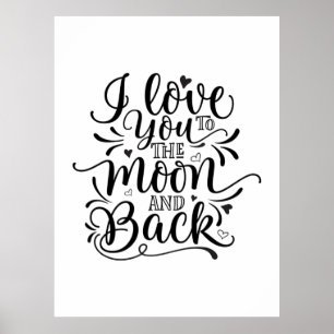 Valentijn Kunst ik hou van je naar de maan Poster
