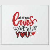 Valentijn kunst van mij houdt van jullie allemaal cadeaupapier (Vlak)