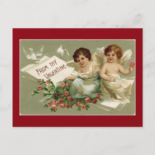  Valentijn kupiden en doven Feestdagenkaart (Voorkant)