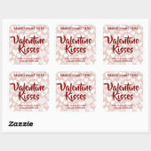 Valentijn Kussen Aangepaste Roze Kaarslabels Vierkante Sticker (Vel)