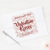 Valentijn Kussen Aangepaste Roze Kaarslabels Vierkante Sticker (Envelop)