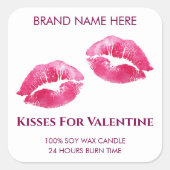 Valentijn Kussen Custom Kaars Sticker (Voorkant)