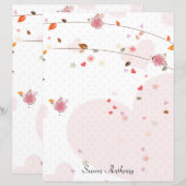 Valentijn laat Briefpapier bloemen harten (Voorkant / Achterkant)