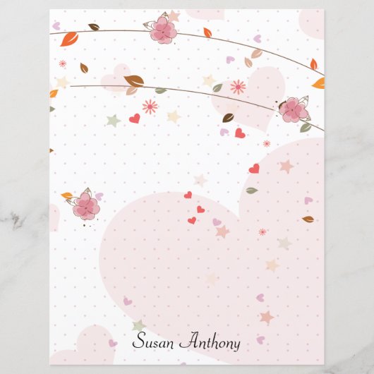 Valentijn laat Briefpapier bloemen harten (Voorkant)