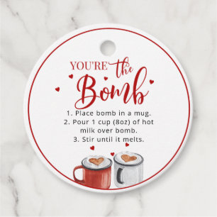 Valentijn label voor warme chocolade