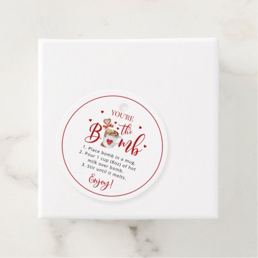 Valentijn label voor warme chocolade (In situ)