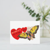  Valentijn Lady Butterfly Hearts Feestdagenkaart (Staand voorkant)