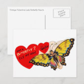  Valentijn Lady Butterfly Hearts Feestdagenkaart (Voorkant / Achterkant)