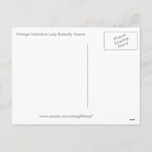 Valentijn Lady Butterfly Hearts Feestdagenkaart (Achterkant)