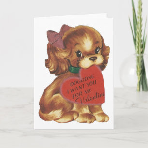 Valentijn Lady Puppy Feestdagen Kaart
