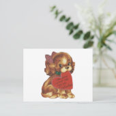 Valentijn Lady Puppy Feestdagenkaart (Staand voorkant)