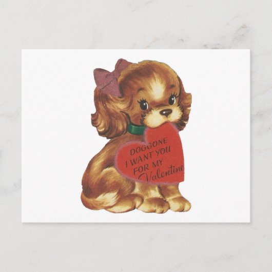 Valentijn Lady Puppy Feestdagenkaart (Voorkant)