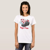 Valentijn Ladybug Bugs & Kisses T-shirt (Voorkant volledig)
