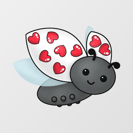 Valentijn Ladybug Raamsticker (Vel)